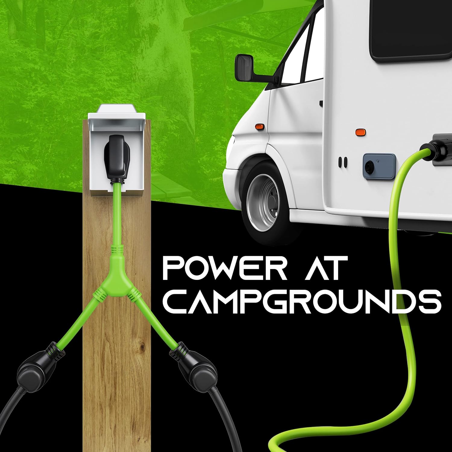 GearIT 50A Generator Extension Cord (10ft) Inline NEMA 14-50P to SS2-50R Twist Lock Connector and 50A to 30A Y Splitter