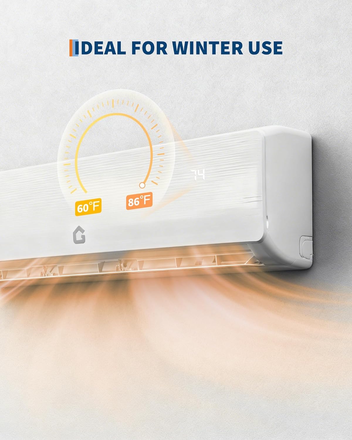 9000 BTU Mini Split Air Conditioner Heat Pump System,19 SEER2 115 v Inverter Ductless AC Cools Up to 450 Sq, Remote Control & Installation Kit,Energy Efficient for Bedroom,White