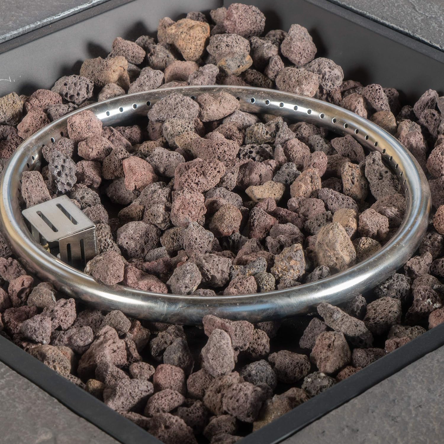 Outdoor Square Fire Pit, Natural Stone (Grey Stone/Square)