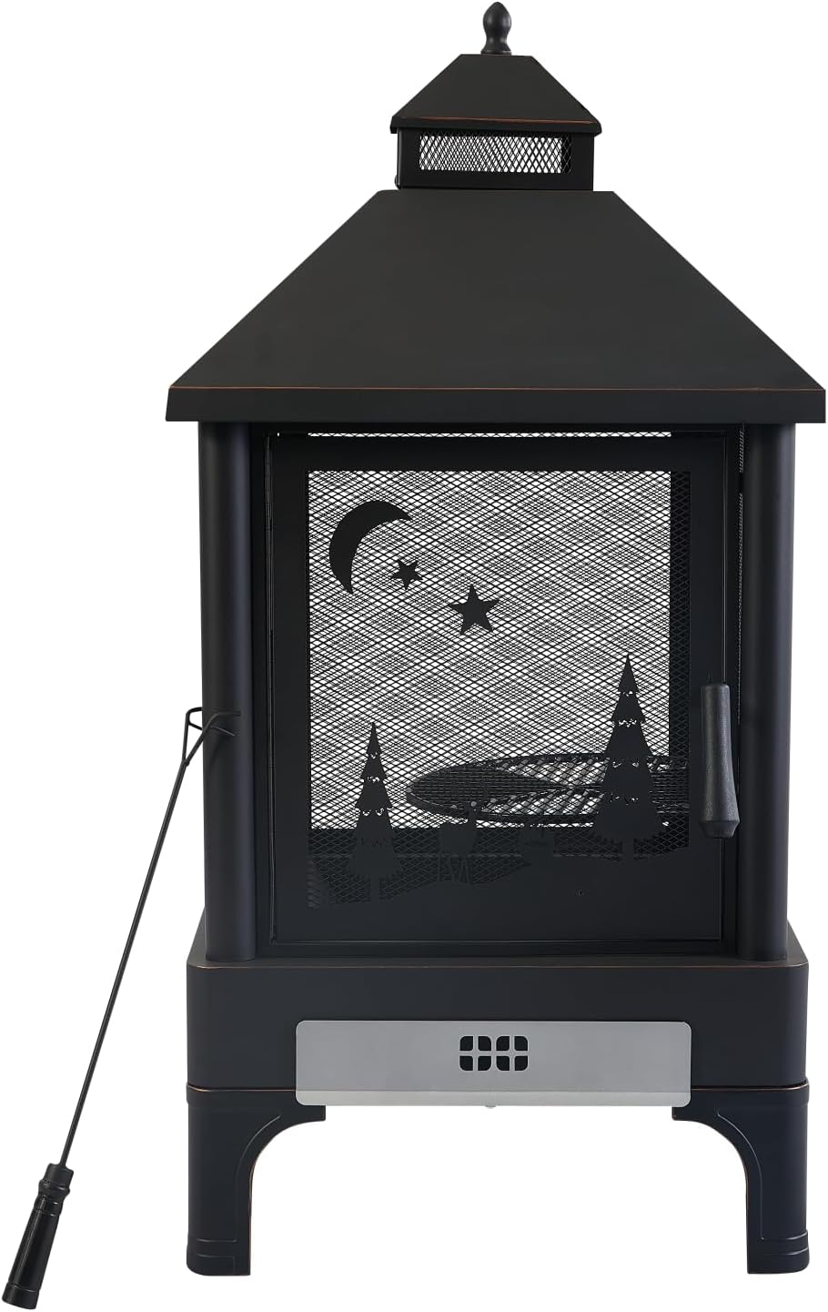 Garden Metal Outdoor Heating Furnace for Backyard 2 in 1 Fire Pit for Outdoor,Large Fire Pit Steel Wood Burning Outdoor Fireplace Tower 48.03