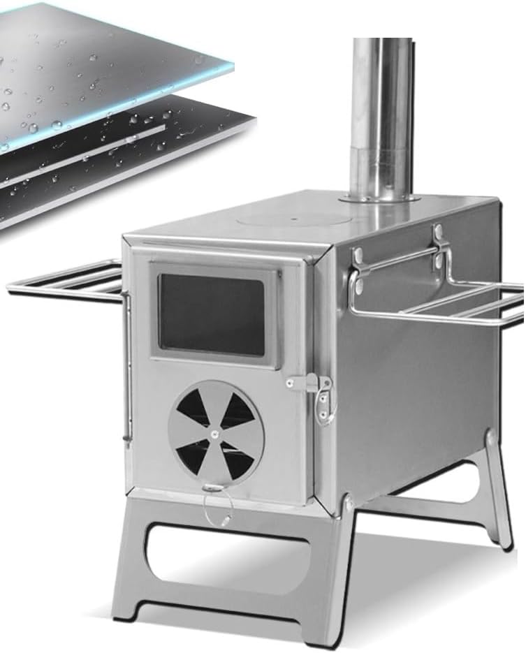 Fire Pits ﻿ Stainless Steel Wood Stove Camping Outdoor Small Heating Portable Foldable Travel Indoor and Outdoor Heating Stove Firewood stove