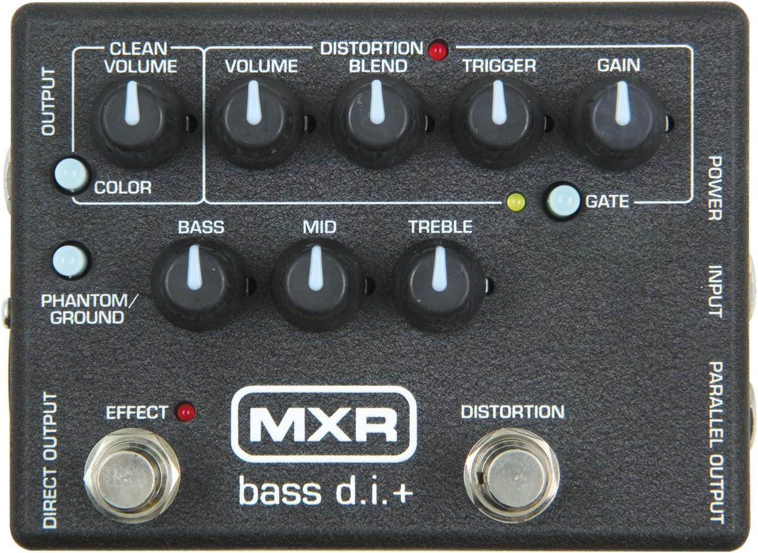 MXR M80 Bass D.I.+ Bass Guitar Preamp Distortion Pedal with Footswitchable Distortion Channel, Noise Gate and XLR Direct Out with 2 Path Cable and 2 Instrument Cable