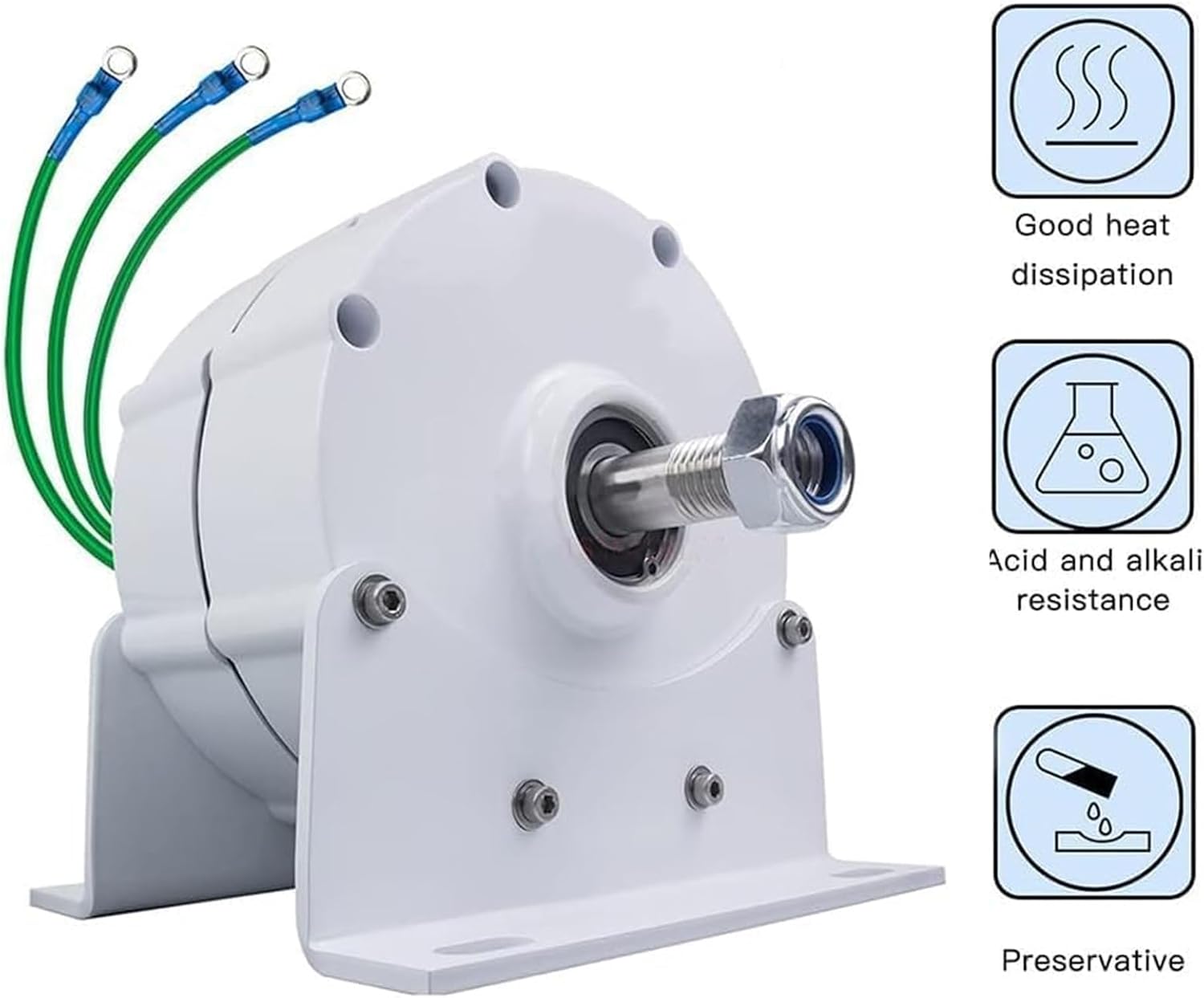 600W Low RPM Permanent Magnet Generator,12V 24V 48V Free Energy Gearless Permanent Magnet Generator Motor DIY for Wind Turbine Water Turbine(With Base),24v