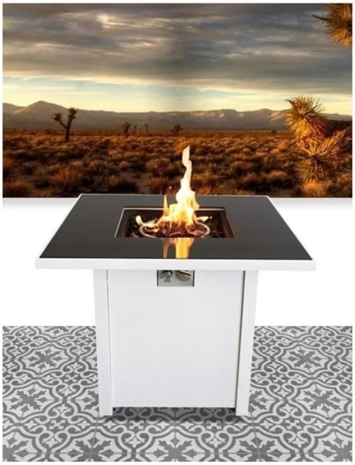 LSI 25'' H x 30'' W Steel Outdoor Fire Pit White