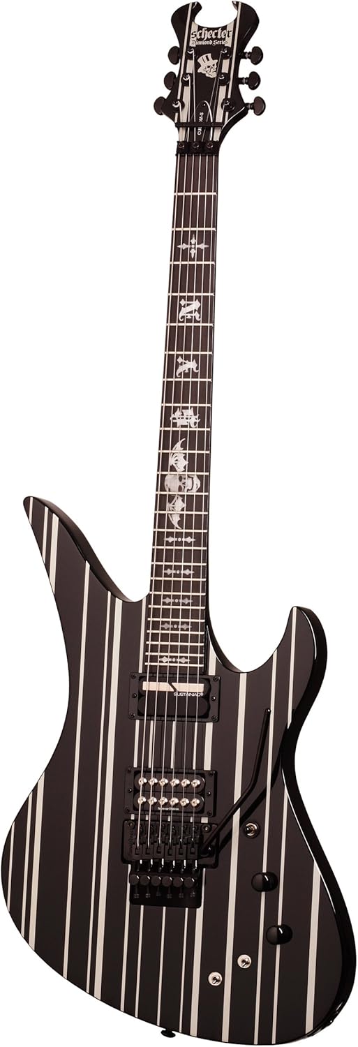 Schecter 203 Synster Custom-Sustainiac 6-String Electric Guitar (Black/Silver)