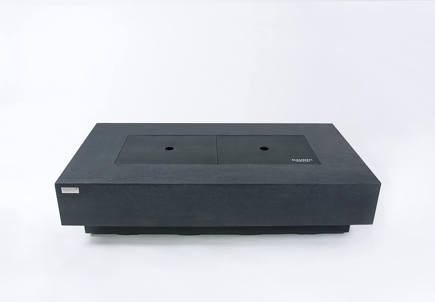 AMS Fireplace | Elementi Plus | Positano | Rectangular Dark Gray Concrete Natural Gas Fire Table Pit (Natural Gas)