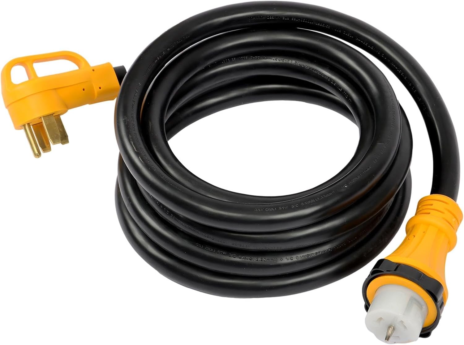 labwork 15FT 50 Amp Generator Extension Cord and Inlet Box Generator Cord NEMA 14-50P/SS2-50R 125/250V Twistlock Connector Yellow