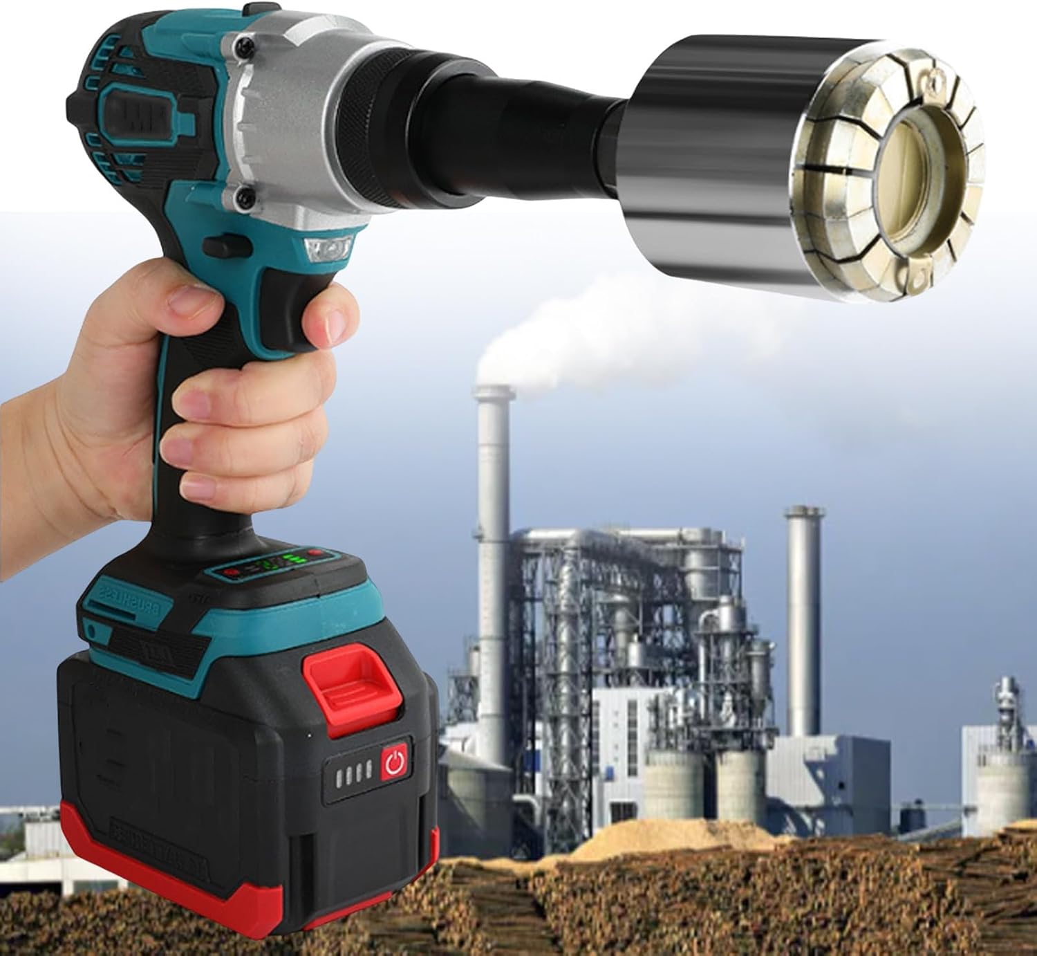 Rechargeable 55 Gallon Oil Drum Crimper Sealer Tool - Digital Display Handheld Cap Crimping Tool for 200L Drums, Efficient Barrel Sealing for Safe Storage & Transport