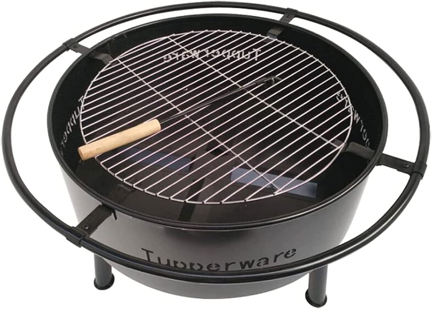 Fire Pit for Heating/BBQ, Multifunctional Outdoor Wood Burning Pits with BBQ Grill Shelf & Protective Cover, Portable BBQ Grill Garden Terrace Fire Bowl for Camping BBQ