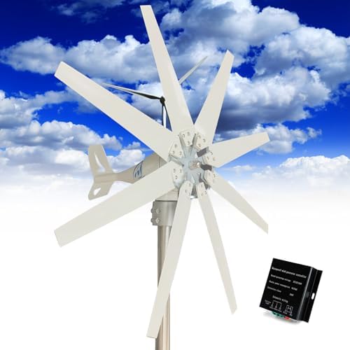 14000W Wind Turbine Generator Kit - 8 Blade Design, DC 12V/24V/48V/110V/220V, Solar & Wind Hybrid Controller, Efficient Renewable Energy Solution for Home Power Supply