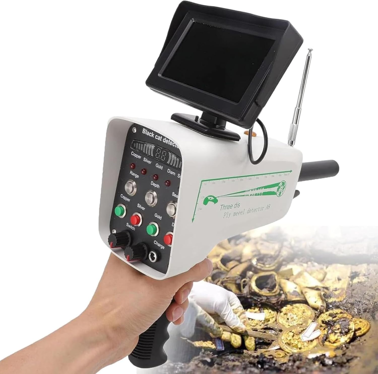 Underground Metal Detection Finder, Professional Metal Scanner Detector with Display, 30M Depth and 1000M Range, High Sensitivity Precise Positioning for Copper, Silver, Gold, Diamond Gem