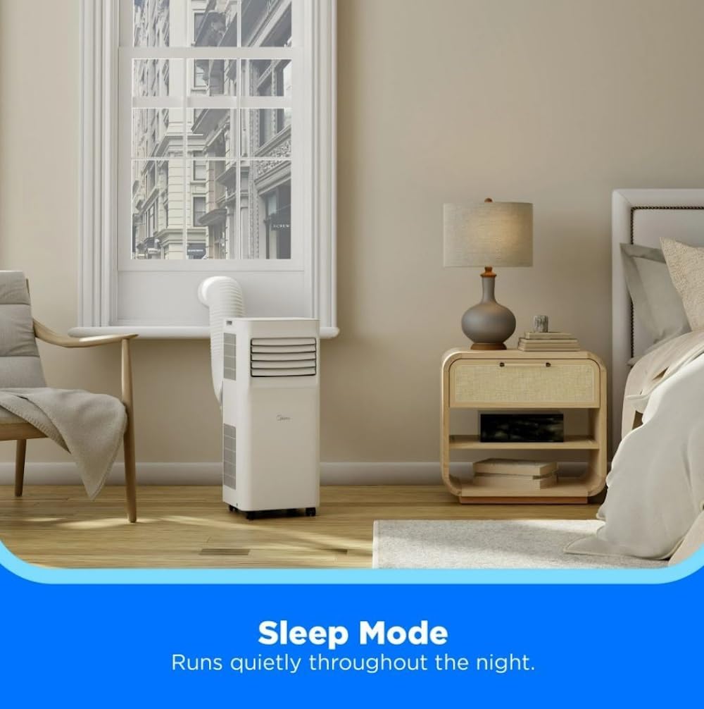 Midea 5,000 BTU Portable Air Conditioner w/ComfortSense Cools up to 150 sq. ft., 500W, 3-in-1 Comfort: Cools, Ventilates, & Dehumidifies - MAP05R1AWWT-T