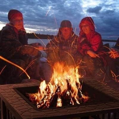 Fire Pits Outdoor Wood Burning Outdoor Fire Pit, Multifunctional Garden Terrace Fire Bowl Heater,BBQ Grill Fire for Backyard Garden Camping Picnic with Cover BBQ Cooking for Outside Camping Backyar