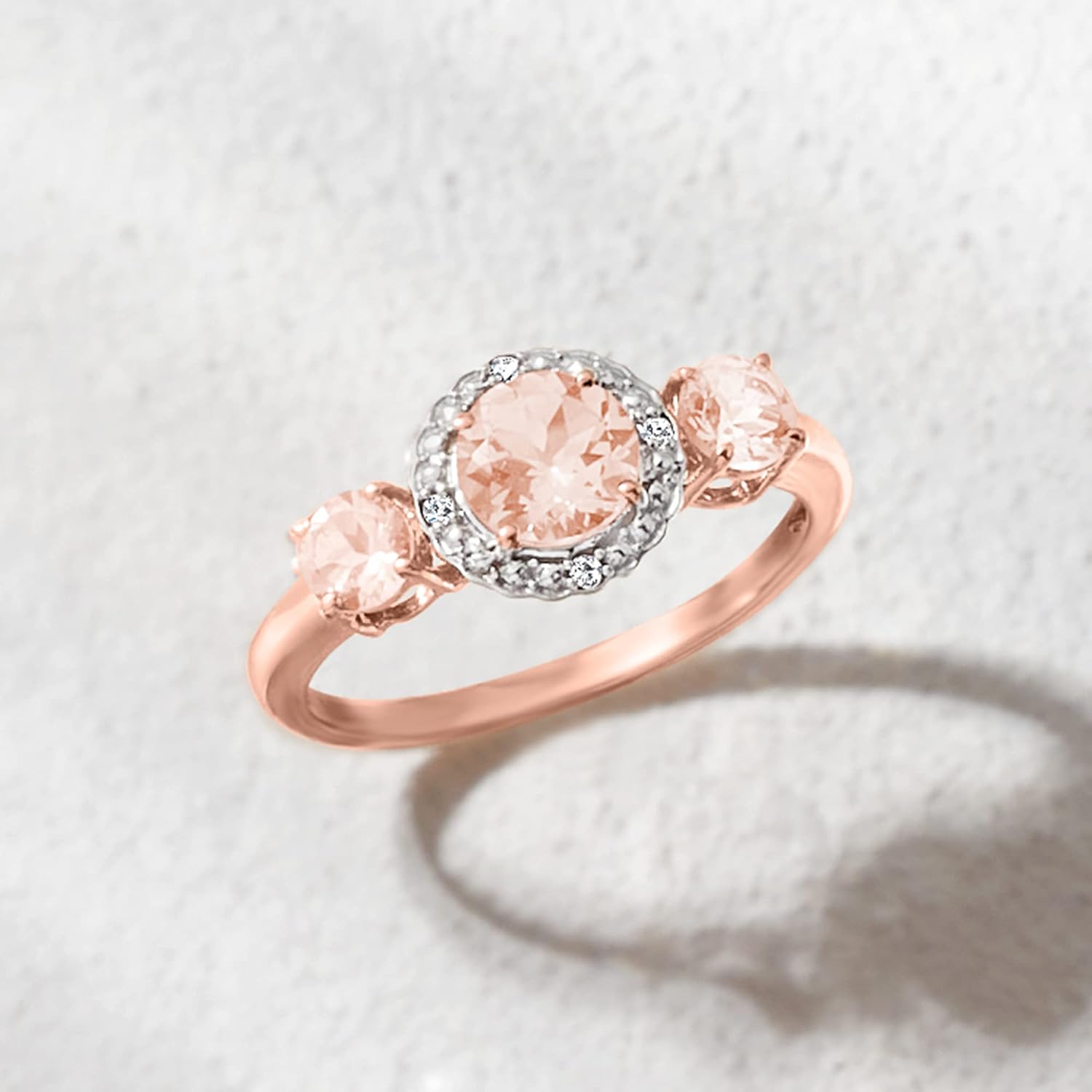 Ross-Simons 1.25 ct. t.w. Morganite Ring With Diamonds in 14kt 2-Tone Gold