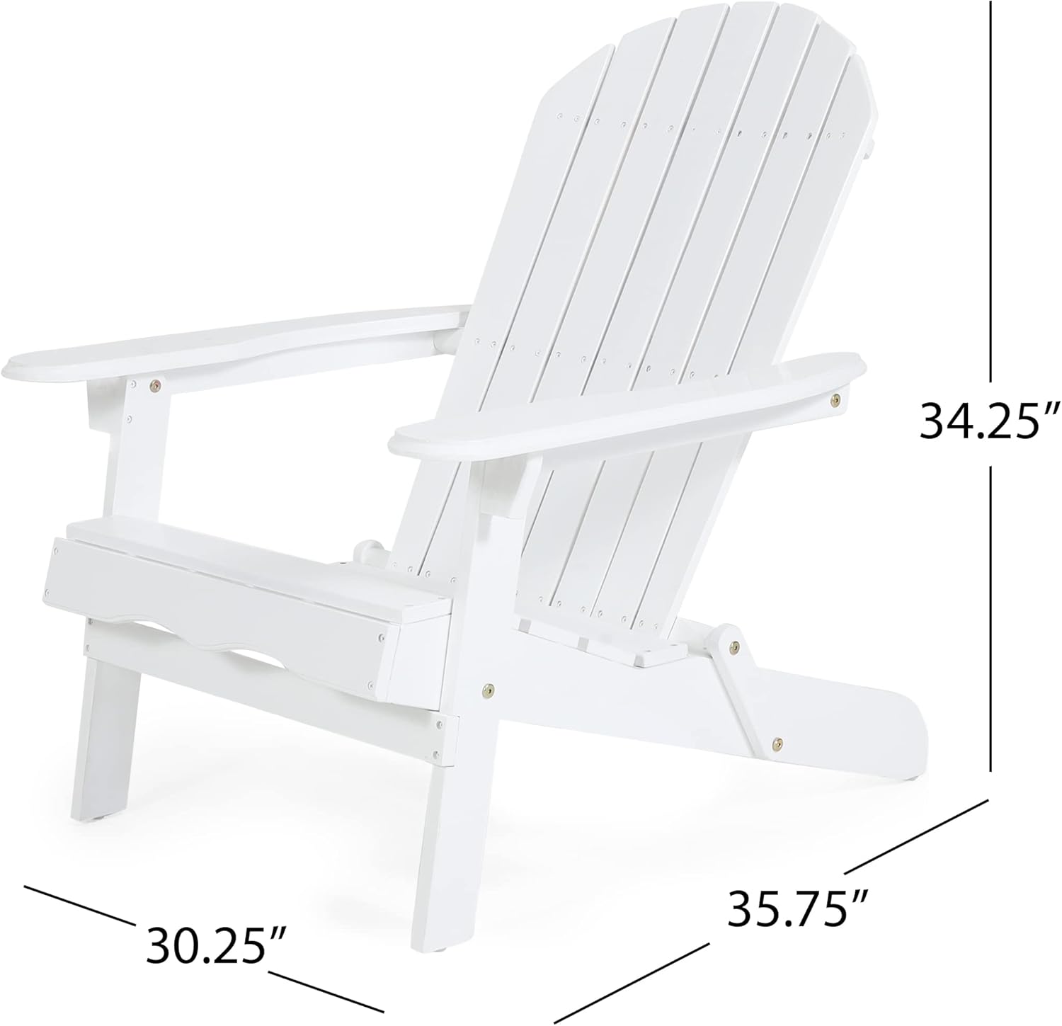 GDFStudio Outdoor 5 Piece Acacia Wood/Light Weight Concrete Adirondack Chair Set with Fire Pit, White Finish and Natural Stone Finish