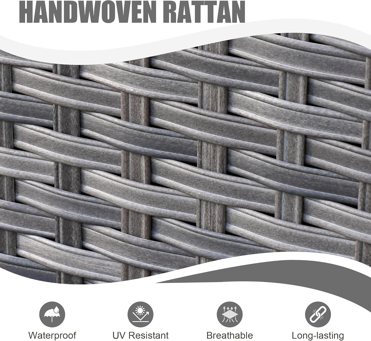 HOOOWOOO Patio Outdoor Furniture Set with Propane Fire Pit Table Swivel Chair,6 Piece High Back Wicker Couch Sofa Set,Outside Weather Resistant Conversation Seating Set w Curve Arm(Light Gray)