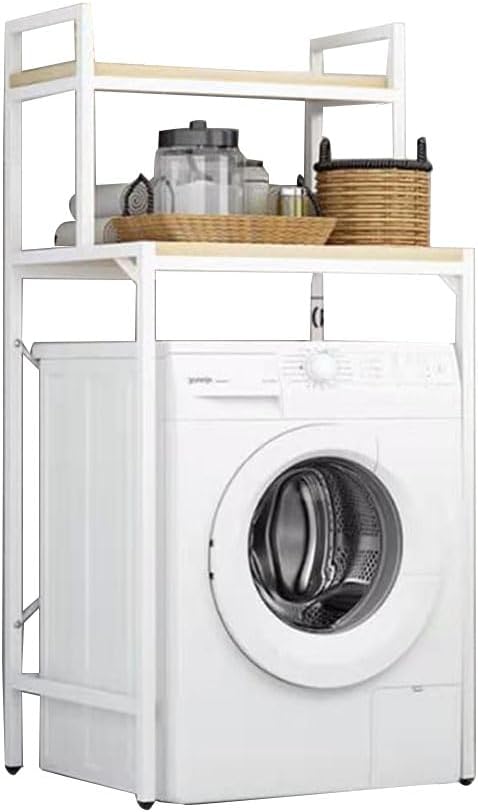 3-Tier Thicken Drum Washing Machine Storage Rack Freestanding Bathroom Shelf with Non-Slip Feet Space-Saving Over Washing Machine Organiser Shelf