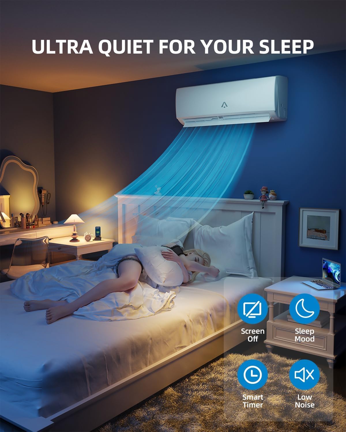 20K BTU Dual 2 Zone Mini Split Air Conditioner, 20 SEER2 12000 + 12000 BTU Wifi Enabled Ductless Mini Split AC with Pre-Charged Condenser, Heat Pump & 16ft Installation Kits, 208-230V