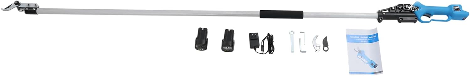 Electric Pole Pruning Shears, Lightweight, Powerful, and Quiet, 1’’ Cutting Diameter, Cordless Pole Pruning Shears, 2 x 2.0Ah Batteries Tree Pruner, 13FT Reach Pole Pruner for Tree Trimming