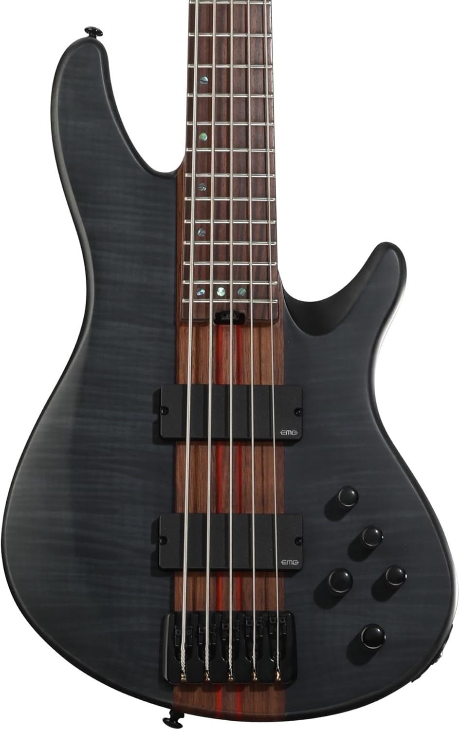 Schecter Charles Berthoud CB-5 Electric Bass Guitar - See-thru Black Satin