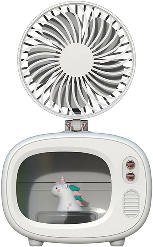 Cooling Fans Personal Air Cooler, 4000 mAh Cordless Portable Air Conditioner with 3 Speed Modes, Rechargeable Mini Air Conditioner Fan with 7 Colors Night Light for Desktop, Office, Room (Green)