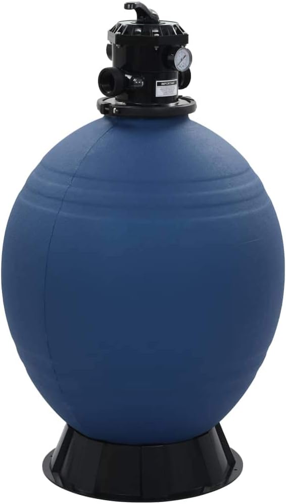 Pool Sand Filter with 6 Position Valve Blue 2.6