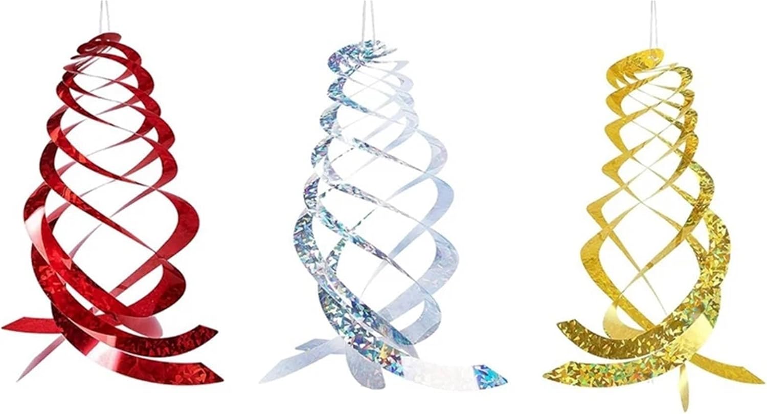 6-40pcs Spiral Bird repellerBird Repellent Reflector - Reflective Rotator to Repel Birds and Animals(Multi-Colored,40pcs)