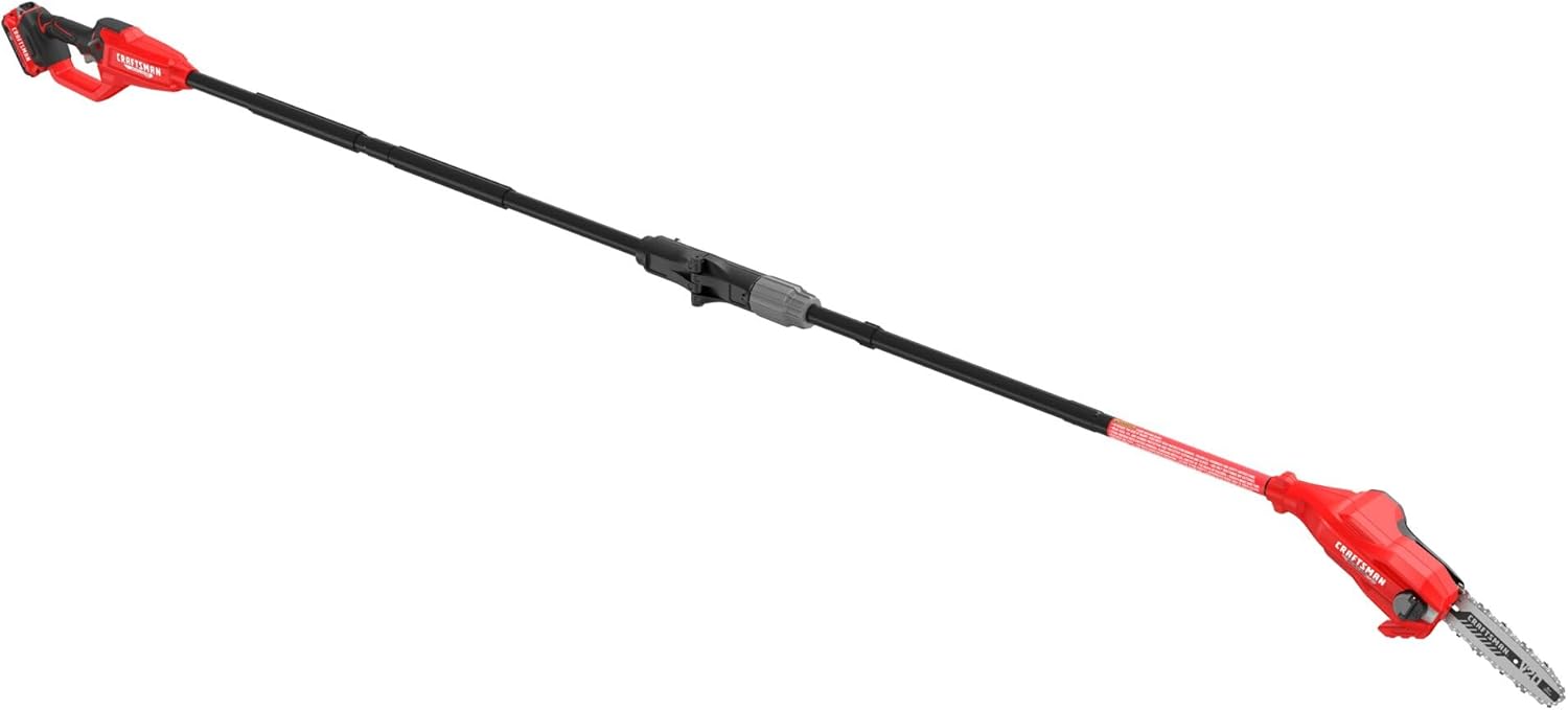 CRAFTSMAN V20 8 FT Cordless Pole Chainsaw for Tree Trimming with Battery and Charger Included (CMCPS630D1)
