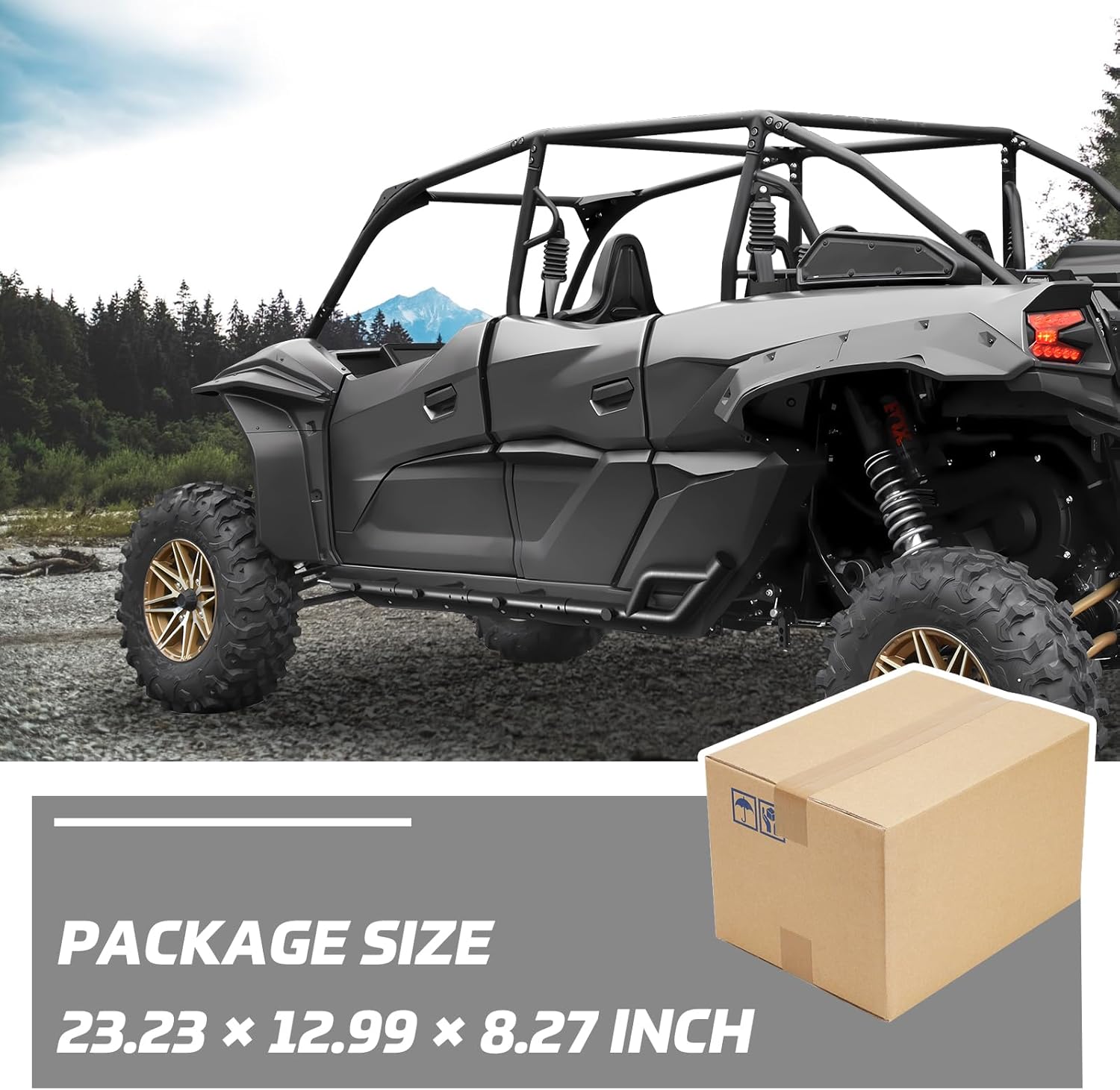 Nerf Bars Rock Sliders for Kawasaki Teryx KRX4 1000, Combined Side Bumper Brush Guard Side Steps Nerf Bars Tree Kickers for Kawasaki Teryx KRX 4 1000 2023-2025 Accessories(4 Seat)