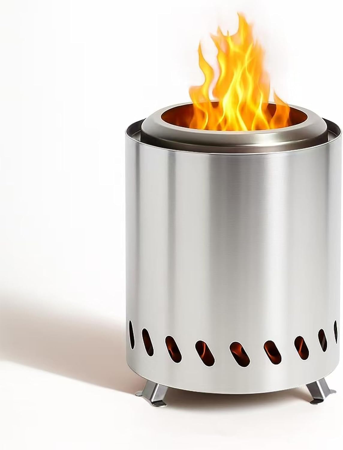 Portable Stainless Steel Wood Burning Stove Bonfire, Easy to Carry, Smokeless Firepit for Outside Outdoor Patio Camping Backyard