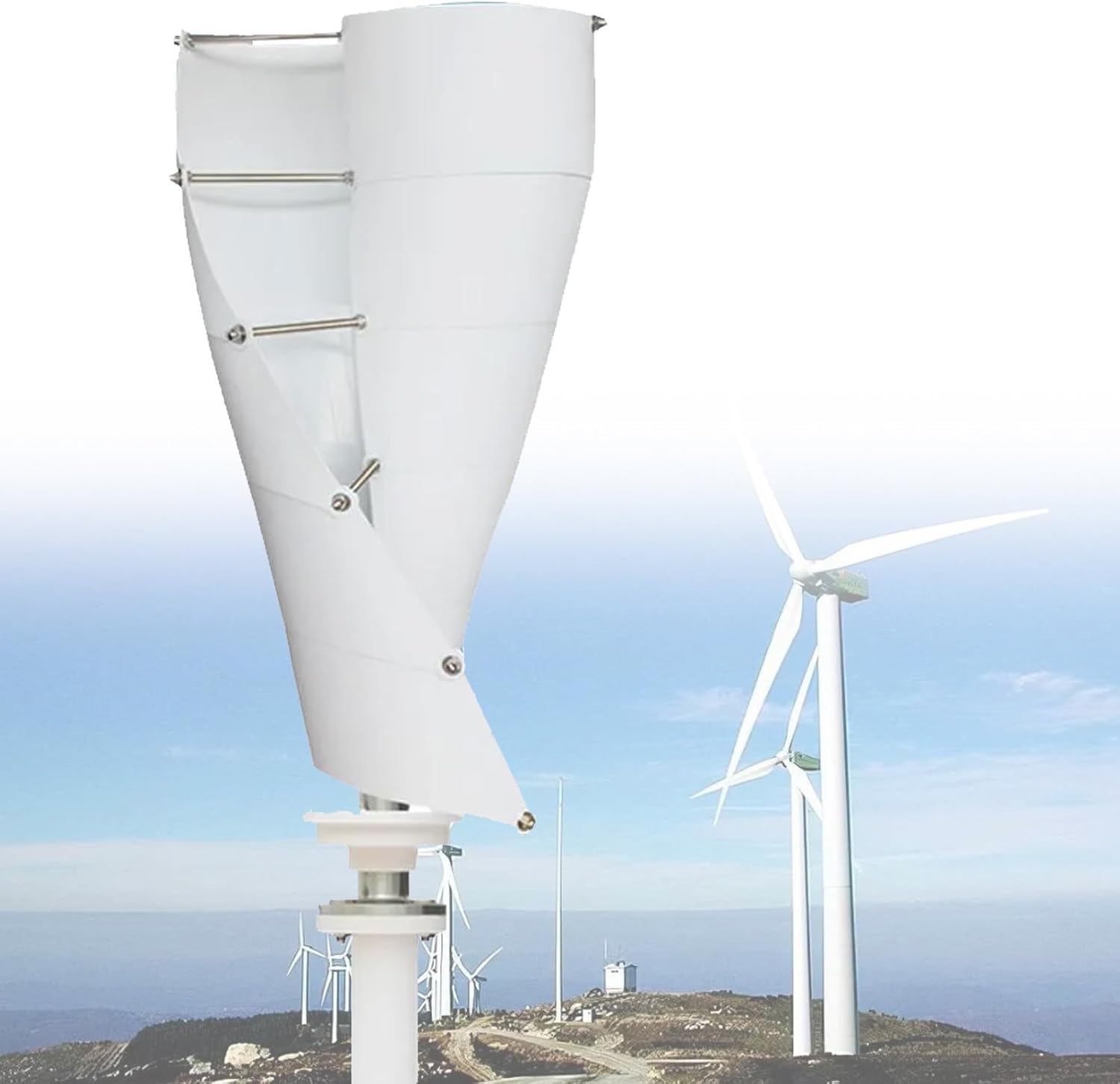 5000W Wind Turbine Generator for Boats, Terraces, Street Lights, 360°Windward Wind Turbine, 12V 24V 48V Vertical Wind Generator,12V