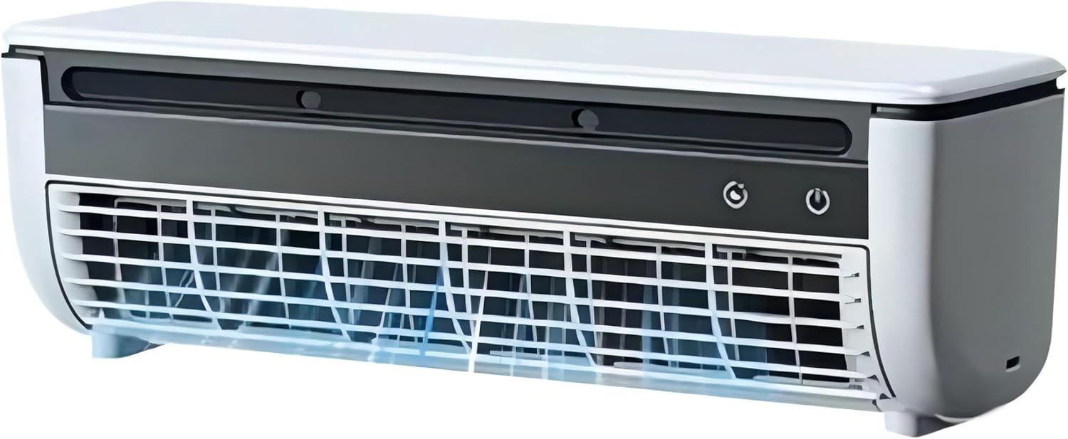 Saker SakerPlus Portable Wireless Wall Mounted Air Conditioner | 10s Cool 13°C & 10dB Ultra-Quiet | 3 Smart Speed Modes | 6000mAh Battery with Remote | for Kitchen Bedroom Garage RV Dorm（white）