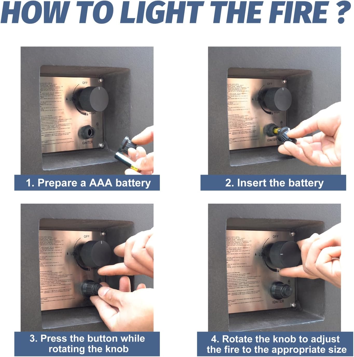 52 Inch Outdoor Concrete Rectangle Propane Gas Fire Pit Table & Centerpiece (Dark Gray)