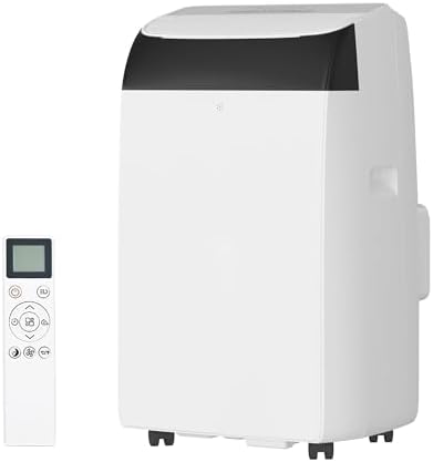 14,000 BTU Portable Air Conditioners, Portable AC Units for Rooms with Dehumidifier and Fan, Room Air Conditioner Cools Up To 750 Sq.Ft., Quiet Operation, Remote Control, White Cover