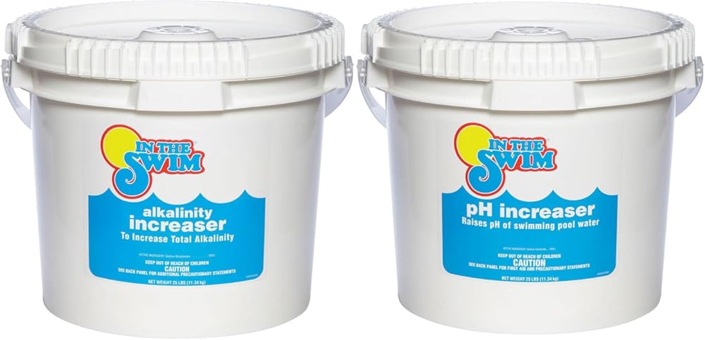 In The Swim pH Increaser and Alkalinity Increaser Bundle: Includes 25 Pound Bucket of pH Increaser and 25 Pound Bucket of Alkalinity Increaser - for Perfectly Balanced Swimming Pool Water