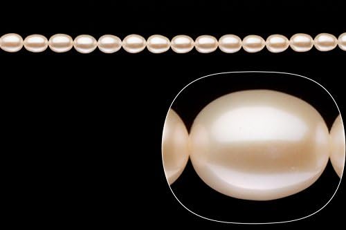 White Pearl Beads, A- Grade Excellent Luster, Shine Natural Color Cultured Freshwater Pearls, Rice 8mm x11mm