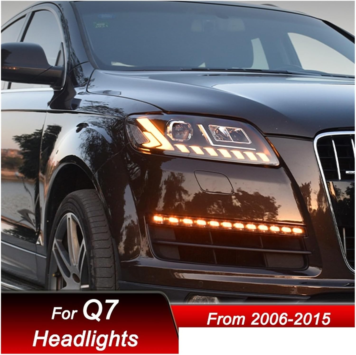 Hot Car Styling Headlights Compatible For Audi Q7 06-15 Style Full LED Assembly Upgrade Configure Projector Lens Accessories Kit(10-15 with AFS)