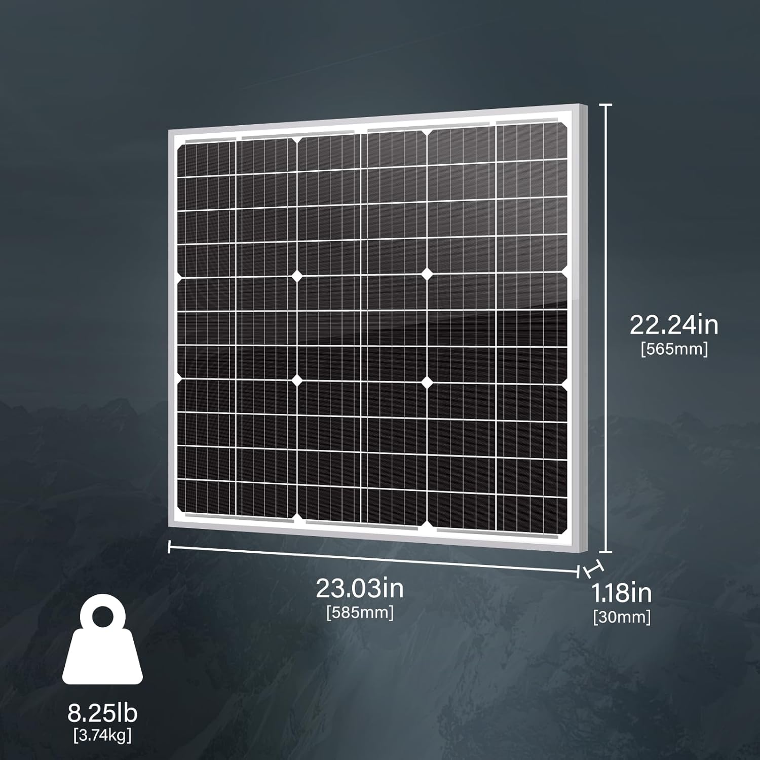 Newpowa 10BB 60 Watt 24 Volt Solar Panel High-Efficiency Monocrystalline PV Module Designed for 24V Off Grid System, Charge Your Battery of RV, Boat, Camper, Trailer, Gate Opener