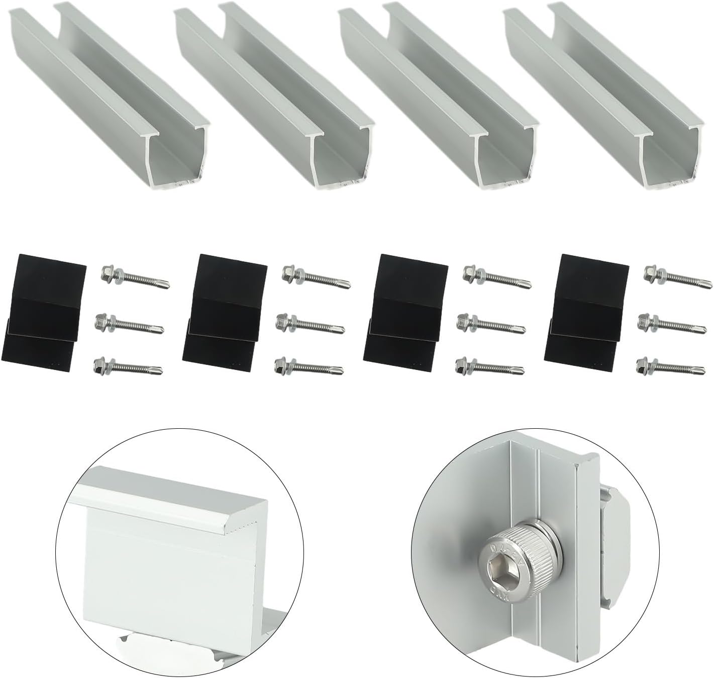 Universal Roof Solar Panel Clamp, Trapezoidal Metal Roof Mounting Bracket for PV Photovoltaic System Fastening(Gold)