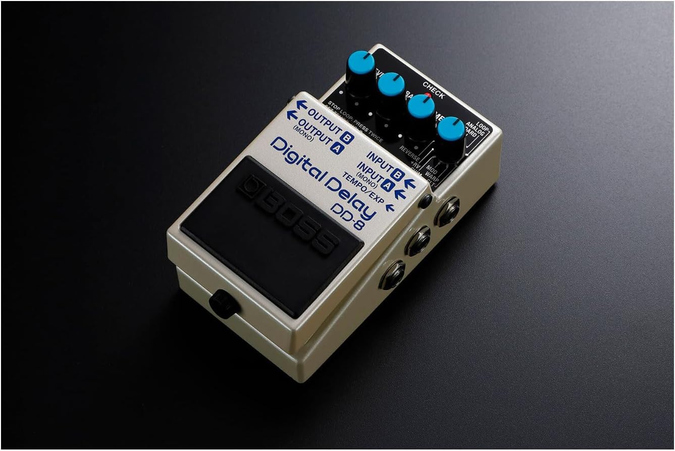 BOSS DD-8 Eleven Modes Full Stereo I/O Support Built-In Looper Three Delay Types External Control Support Compact Digital Delay Pedal