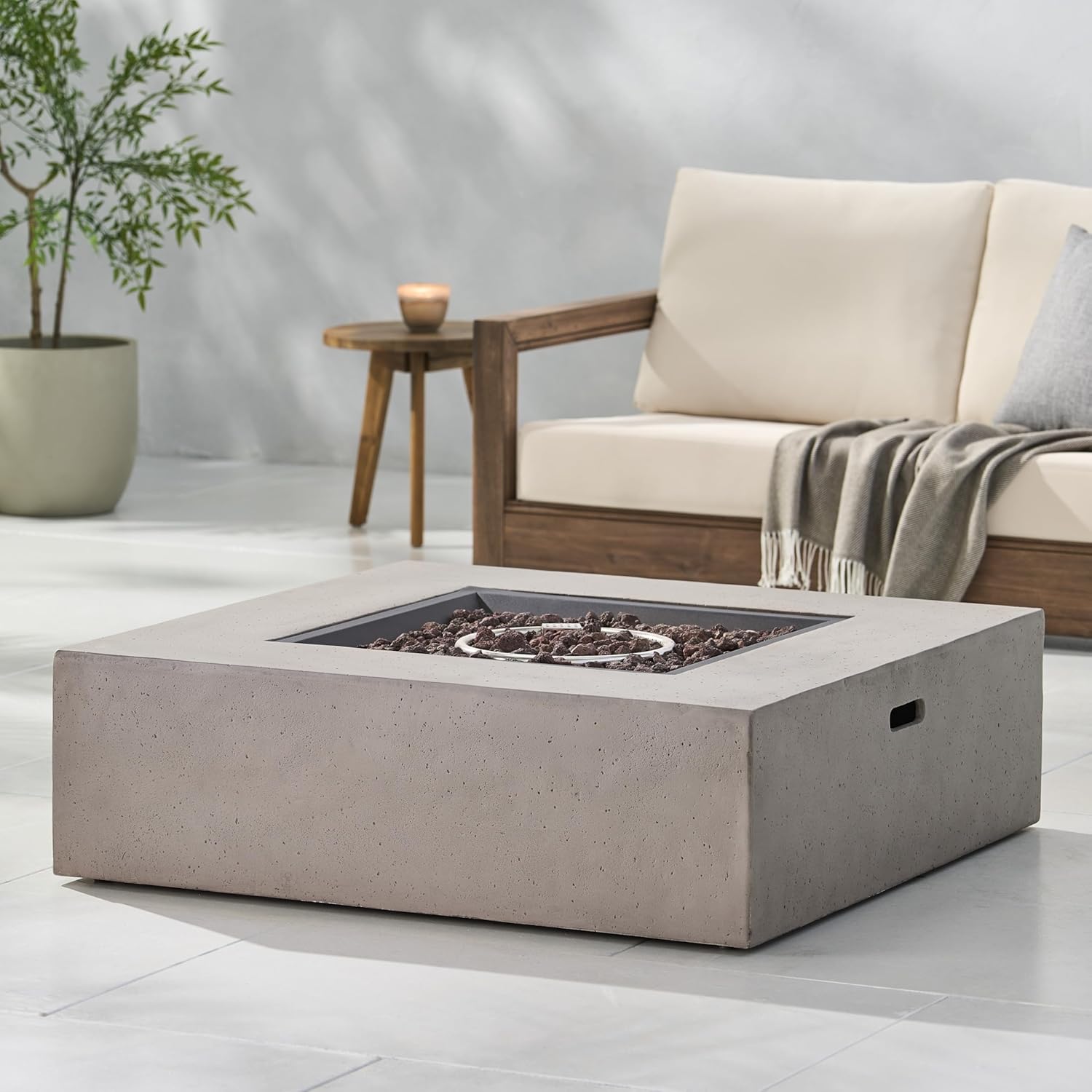 50,000 BTU Square Propane Gas Fire Pit Table 40