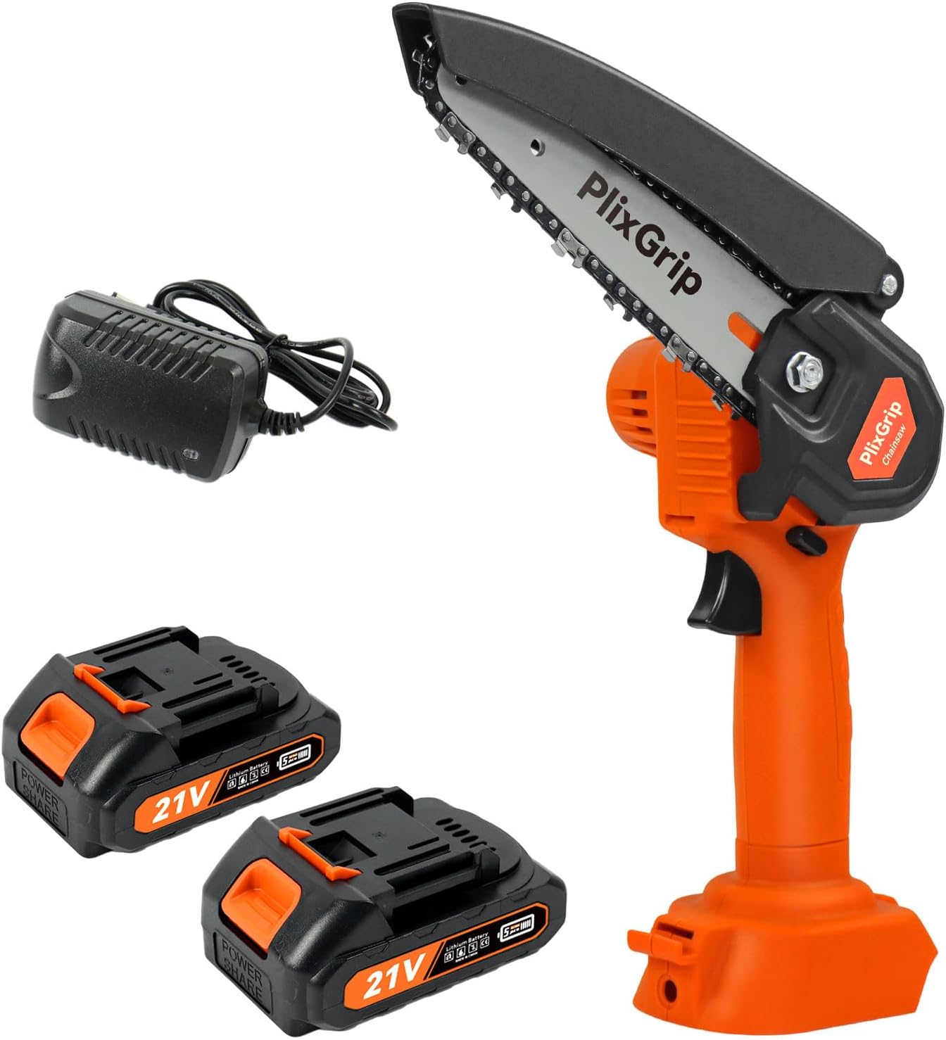Mini Chainsaw, 6 Inch Mini Chainsaw cordless,21V with 2 Battery Powered Portable Handheld Small Chain Saw Use for Wood Cutting, Tree Trimming Handheld Saw, Home and Garden Tool, 2 Batteries 3 Chains