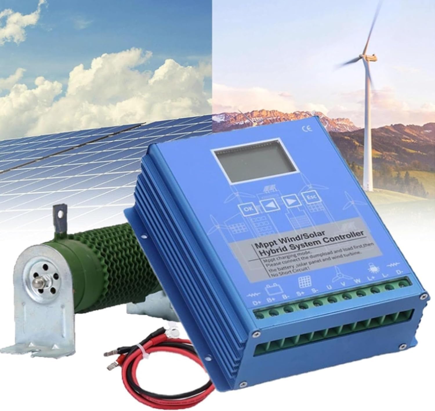 MPPT Wind Solar Hybrid Boost Controller 9000W Wind Charge Controller with LCD Display for Solar Wind Generator System