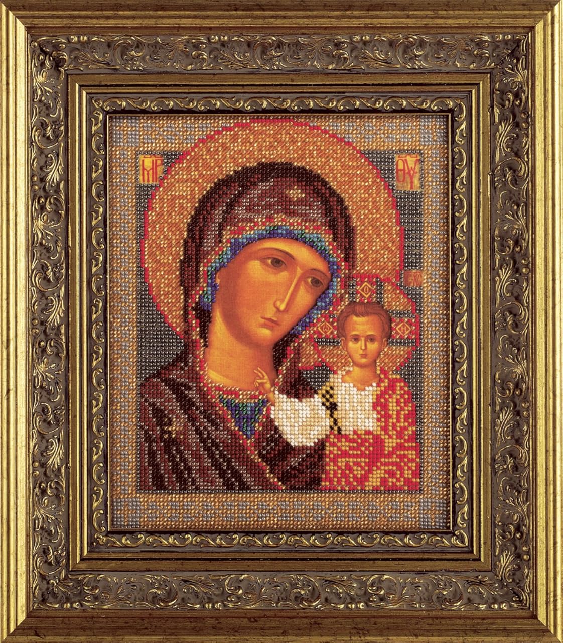 Bead Embroidery Kit DIY Icon Our Lady of Kazan 7.5