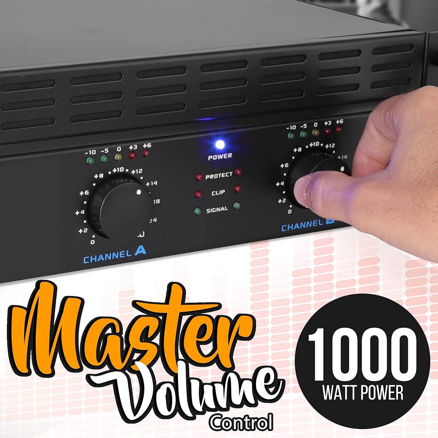 Pyle Professional Audio Bluetooth Power Amplifier - 2-Channel Rack Mount Bridgeable, LED Indicators, Shockproof Binding Posts, Cooling Fans 1000 Watt - Pyle Pro PTA1000.5