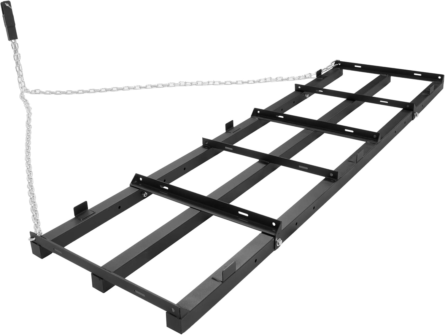 6FT Drag Harrow Driveway Grader Tow Behind Drag Lawn Leveling Rake for UTV ATV Tractor Mower Land Leveler Lawn Leveling Rake W/ 4FT Chain Steel Black Powder Coated