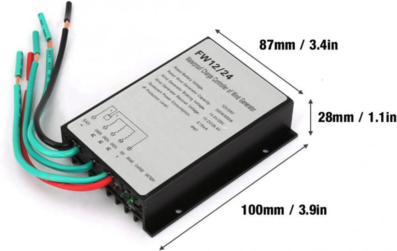 8000W MPPT Wind Turbine Charge Controller, 10A- 40A Low Wind Speed Regulator Voltage Boost 12V 24V 48V System Waterproof