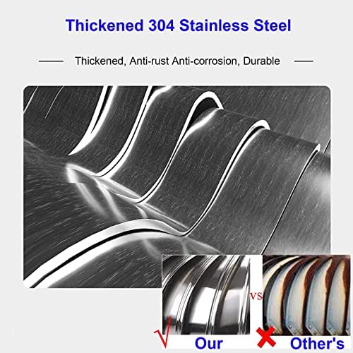 Roof Wind Turbines Cap Vent Round Internally Braced Wind Turbines, 304 Stainless Steel Roof Ventilator Air Outlet, 4 10 12 Inch, Easy to Install Unpowered Rotation Rainproof Ventilator (300mm)