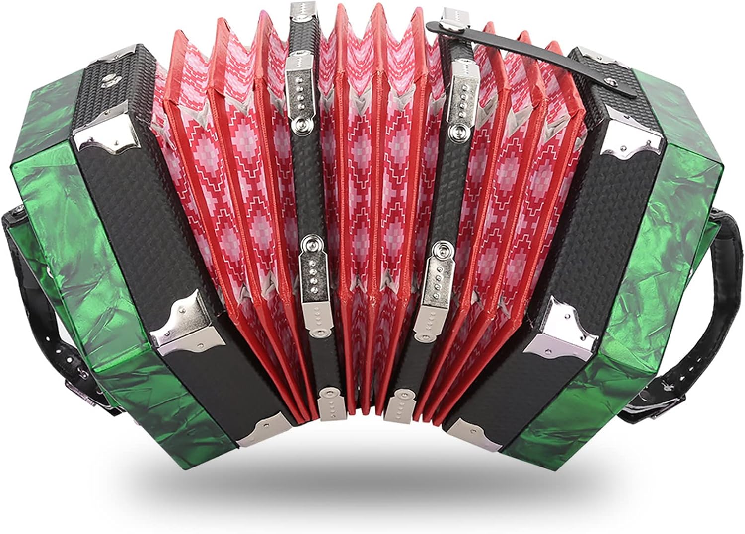 Gaeirt Professional Concertina concertina for beginners 20 Buttons Accordion with Strap and Carrying Bag Beginner Musical Instrument for Daily Practice Stage Accordions