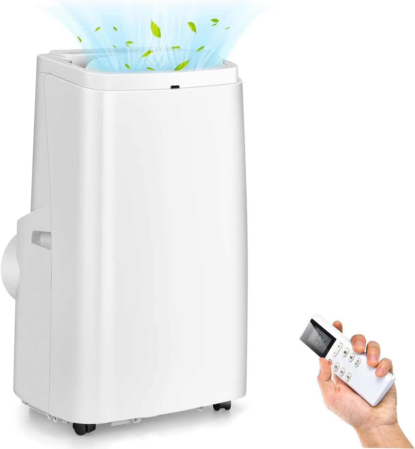 GOFLAME Portable Air Conditioner 12000BTU(Ashrae), w/Built-in Dehumidifier, Fan, Quiet AC Unit Cools Rooms to 450 sq.ft, Remote Control, Complete Window Mount Exhaust Kit